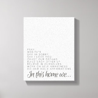 In This House: Positive Quote Canvas Wall Art