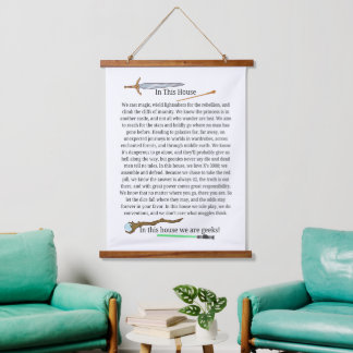 In This House We Are Geeks Poem Wall Hanging Tapestry