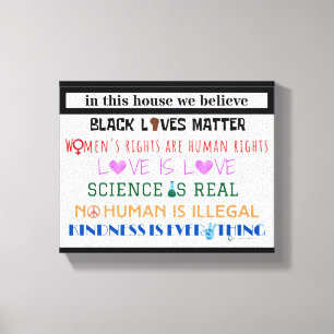 In this house we believe... canvas print