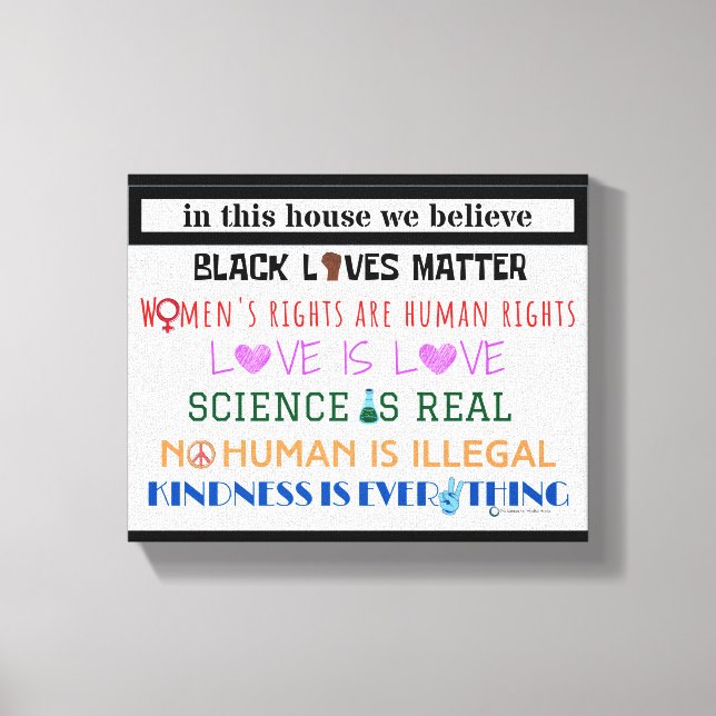 In this house we believe... canvas print (Front)
