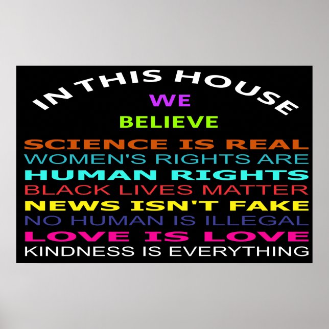 in This House We Believe Science is Real Womens Ri Poster (Front)