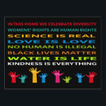 In This house We Celebrate Diversity Sign<br><div class="desc">In This house We Celebrate Diversity Sign Celebrate diversity. Spread peace love and kindness. Social issue designs to help create and support social awareness for all people around the world . You’ll find this design and others I’ve created on a variety of items . Thanks so much for looking, Margaret...</div>