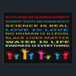 In This house We Celebrate Diversity Sign<br><div class="desc">In This house We Celebrate Diversity Sign Celebrate diversity. Spread peace love and kindness. Social issue designs to help create and support social awareness for all people around the world . You’ll find this design and others I’ve created on a variety of items . Thanks so much for looking, Margaret...</div>