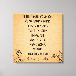 In this House We Do Family Quote Rules Canvas Print