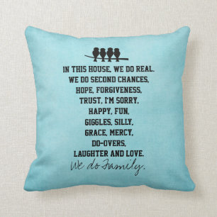 In this House We Do Family Quote Throw Pillow