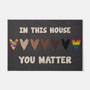 In This House You Matter Mat, Little Heart Doormat