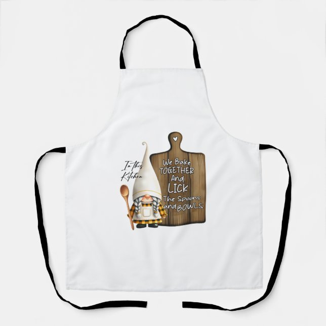 In This Kitchen We Bake Together Apron (Front)