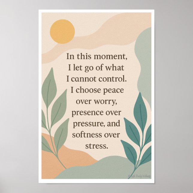 In This Moment I Let Go-Affirmation Wall Art (Front)