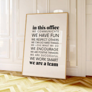 In This Office Rules, Teamwork Quote Print