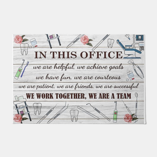 In This Office We Work Together We Are A Team Doormat (Front)