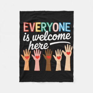 In This Room Everyone Is Welcome Here Teacher Stud Fleece Blanket