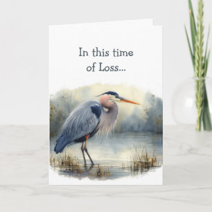 In this Time of Loss, Scripture Comfort Heron Bird Card