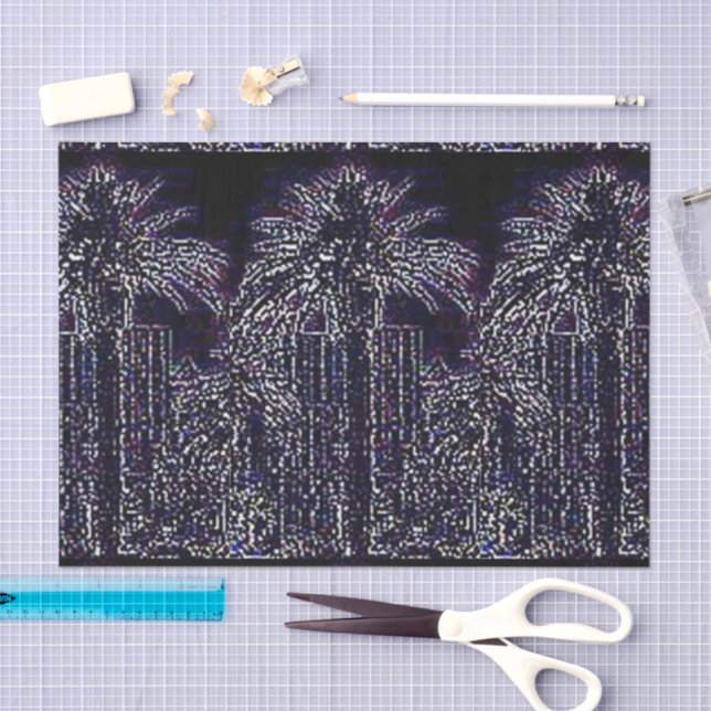 In Traffic palm trees black tissue paper (Craft)