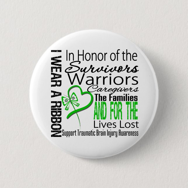 In Tribute Collage Traumatic Brain Injury 2 Inch Round Button (Front)