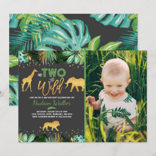In Two The Wild Birthday Invitation Jungle Animals