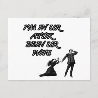 In ur attik, bein ur wife postcard