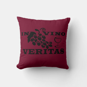 In vino veritas throw pillow