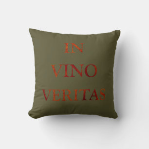 In vino veritas throw pillow