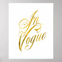 In Vogue Quote Faux Gold Foil Metallic Fashion