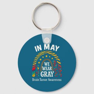 In Wear May Gray Brain Tumor Awareness Keychain