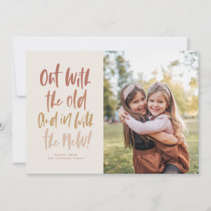 In with the new modern happy new year photo card