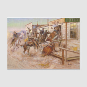 In Without Knocking, 1909 by Charles M Russell Tissue Paper