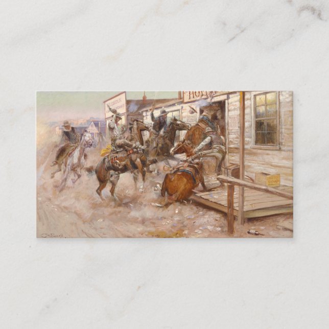 In Without Knocking 1909 - Charles Marion Russell Business Card (Front)