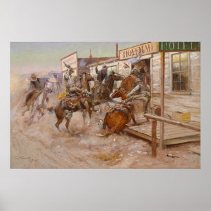 In Without Knocking by Charles Marion Russell Poster