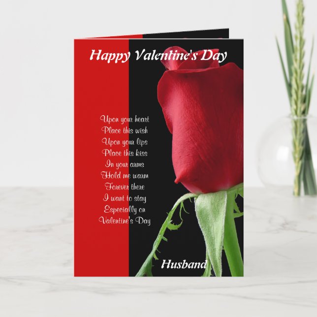In your arms on valentine's day husband holiday card (Front)