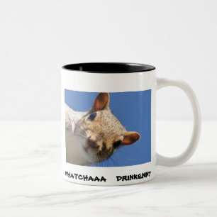 IN YOUR FACE SQUIRREL Two-Tone COFFEE MUG