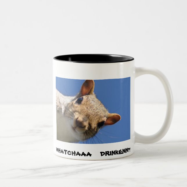 IN YOUR  FACE SQUIRREL Two-Tone COFFEE MUG (Right)