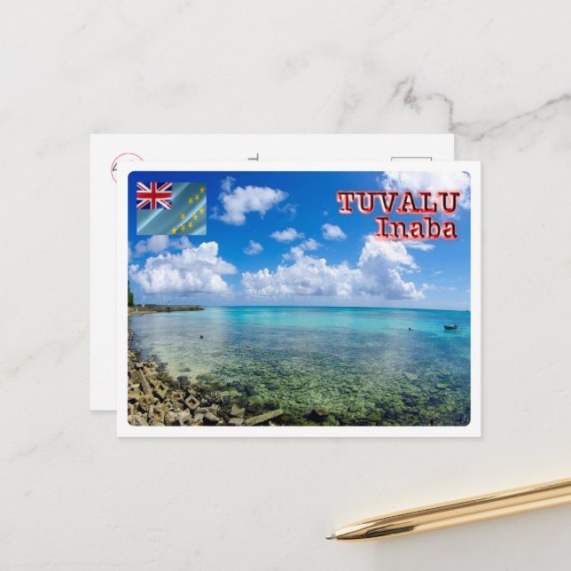 Inaba - Tuvalu - Sea View - Postcard (Front/Back In Situ)