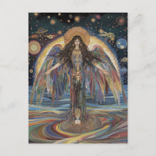 Inanna Anunnaki Goddess Black Rainbow Surreal Postcard