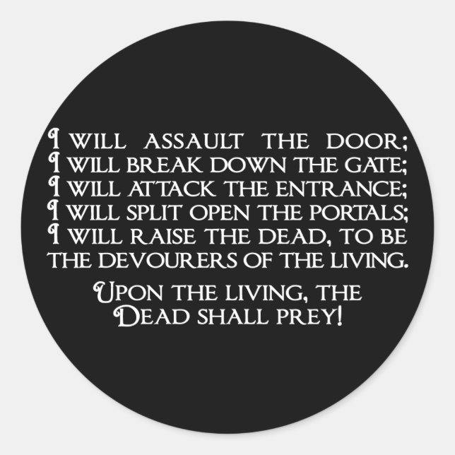 Inanna/Ishtar Entering Underworld Quote Classic Round Sticker (Front)