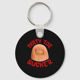Inappropriate Funny Dirty Toe Sucker Embarrin Adul Keychain