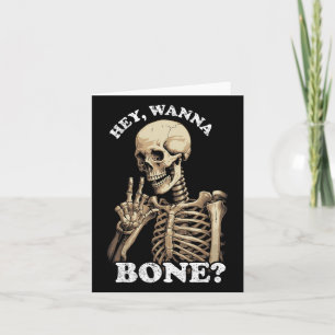 Inappropriate Halloween For Men Women Skeleton Card