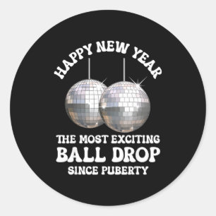 Inappropriate New Years Classic Round Sticker