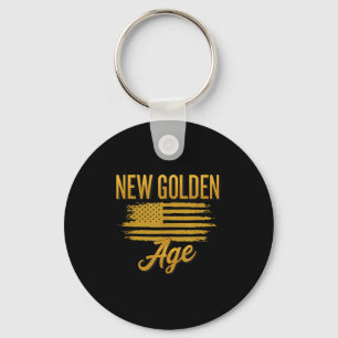 Inauguration 2025 Quote New Golden Age Of America Keychain