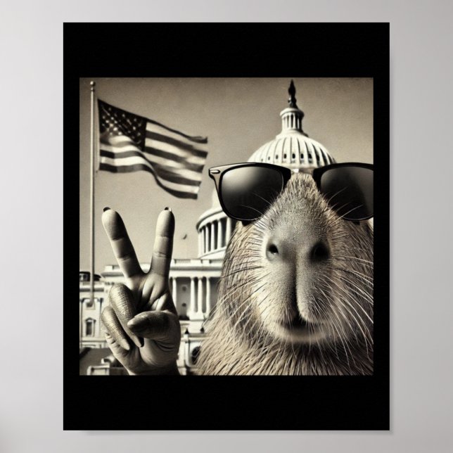 Inauguration Day 2025 – Capybara Selfie At The Cap Poster (Front)