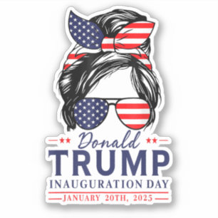 Inauguration Day 2025 Funny Trump Girl Messy Bun