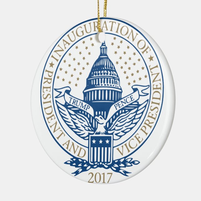 Inauguration Donald Trump Mike Pence 2017 Logo USA Ceramic Ornament (Left)