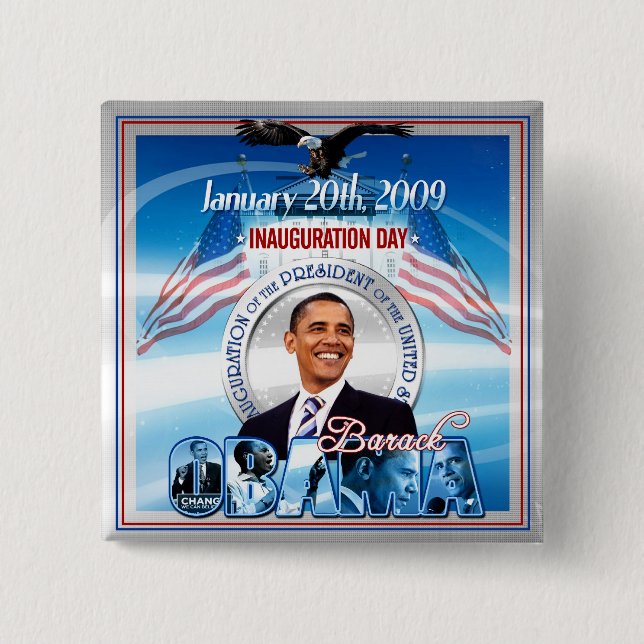 Inauguration of Barack Obama 2 Inch Square Button (Front)