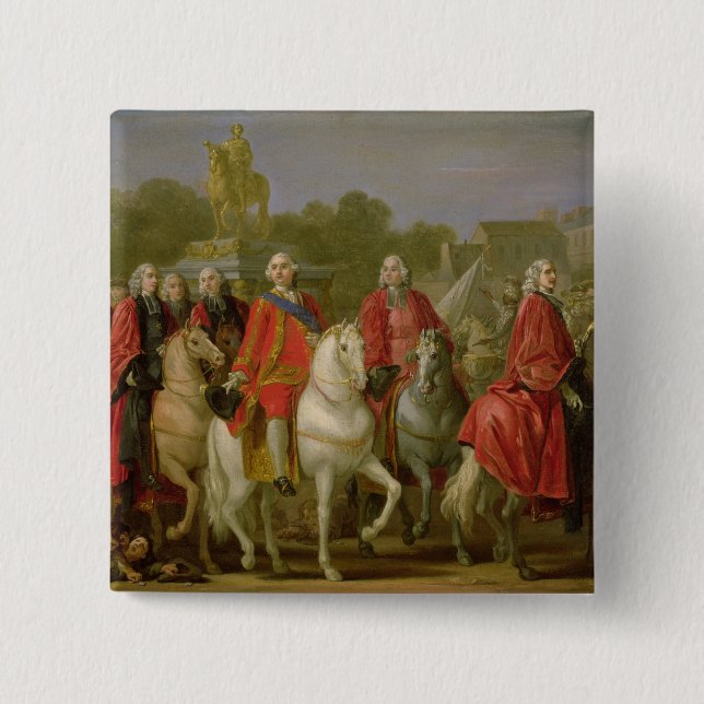 Inauguration of the Place Louis XV 2 Inch Square Button (Front)