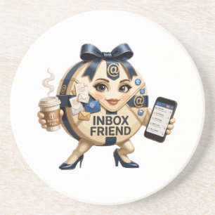 Inbox Friend Email Enthusiast Mascot Gift Coaster