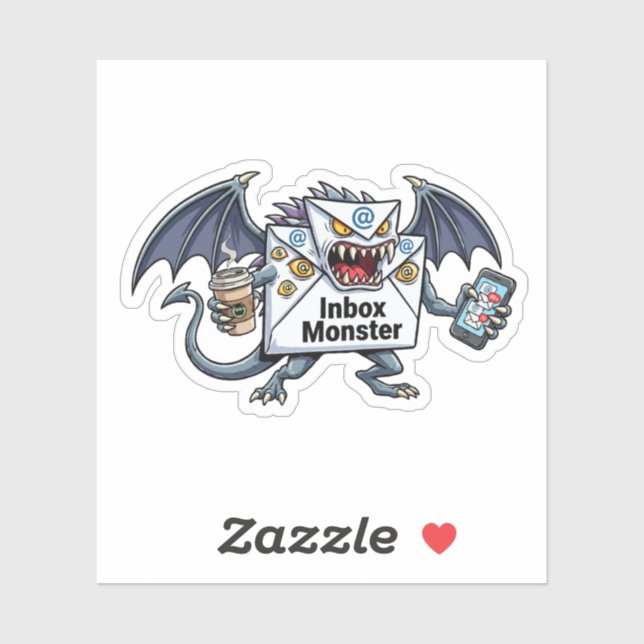 Inbox Monster Email Overload Funny Graphic (Sheet)