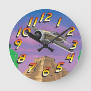 Inca Adventure Round Clock