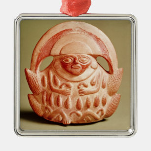 Inca agricultural deity wearing a moon headdress metal ornament