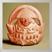 Inca agricultural deity wearing a moon headdress