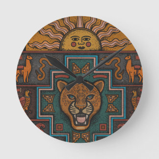 Inca Art Round Clock