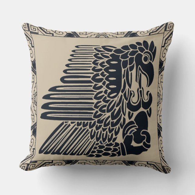 Inca Eagle with New Life Throw Pillow (Front)